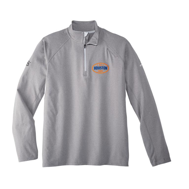 Brooks Men's Houston22 Dash 1/2 Zip Long Sleeve Running Shirt - Heather Ash/13.1 Houston/Grey (FWME5